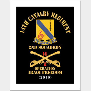 Army - 14th Cavalry Regiment w Cav Br - 2nd Squadron - Operation Iraqi Freedom - 2010 - Red Txt X 300 Posters and Art